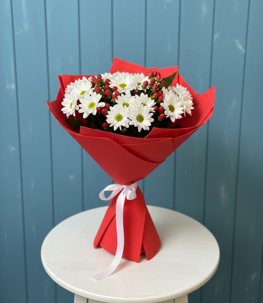 Букет цветов из: Хризантемы в Возрождение