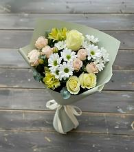Букет цветов из:  Альстромерии, Розы и Хризантемы #REPLACE_PRED# Возрождение