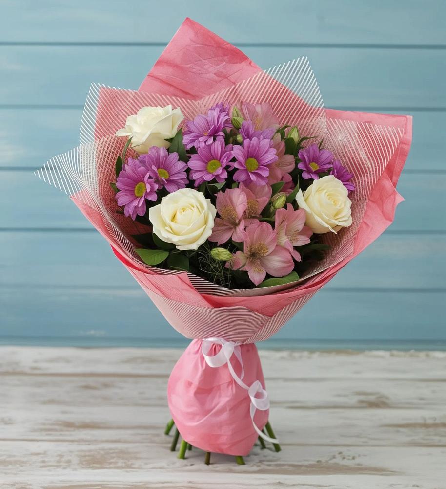 Букет цветов из: Герберы в Возрождение