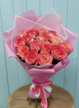 Букет 15 Розовых роз Равель в Возрождение