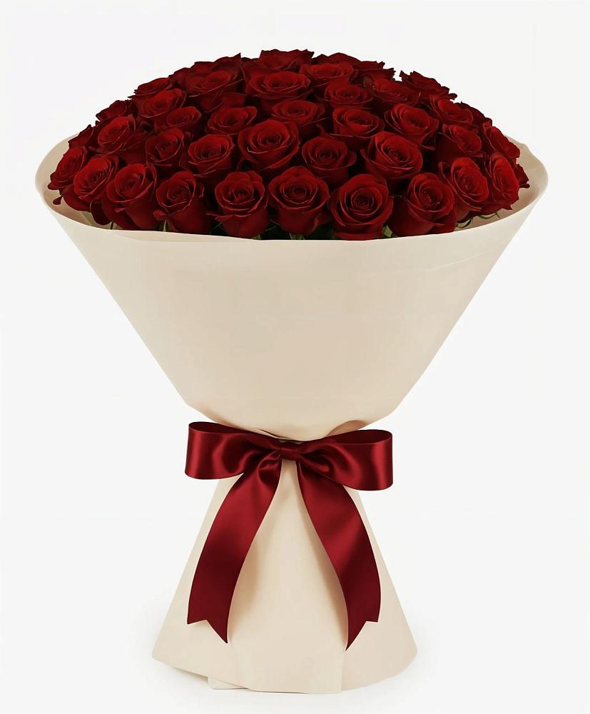 Букет 101 Бордовая роза Блэк Бакарра в Возрождение